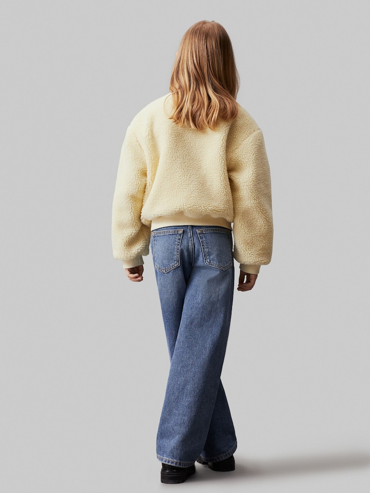 Calvin Klein Natural Reversible Teddy Bomber Jacket - Image 2 of 4