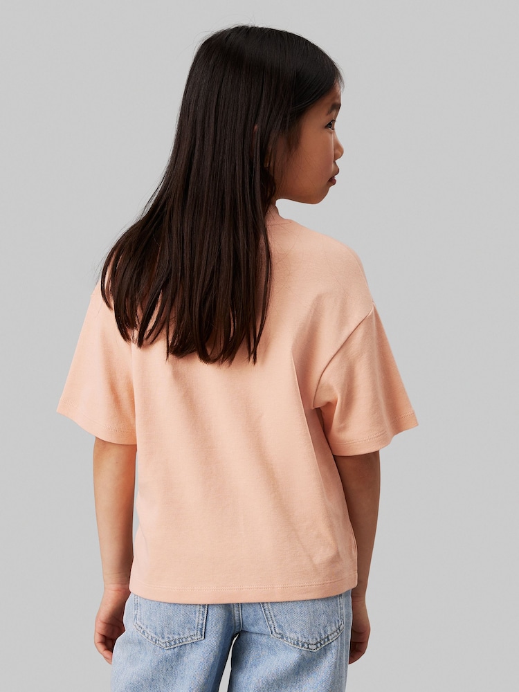 Calvin Klein Pink 100% Cotton Stitch Monogram Top - Image 4 of 4