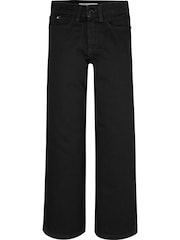 Calvin Klein Black High Rise Wide Leg Clean Denim 100% Cotton Jeans - Image 1 of 2