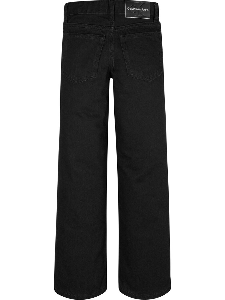 Calvin Klein Black High Rise Wide Leg Clean Denim 100% Cotton Jeans - Image 2 of 2