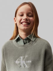 Calvin Klein Green Monogram Gradient Jumper - Image 3 of 5
