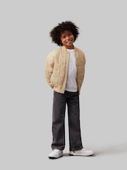 Calvin Klein Green Quilted Zipped Bomber Jacket - Image 1 of 4