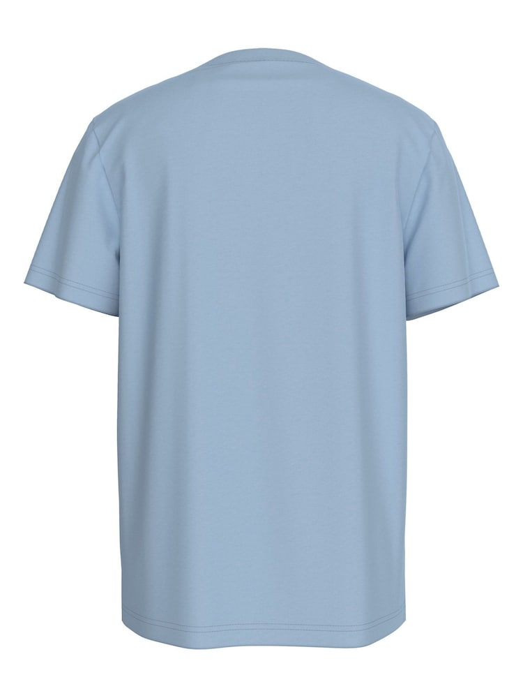 Calvin Klein Blue 100% Cotton Monogram Mini Badge T-Shirt - Image 2 of 5