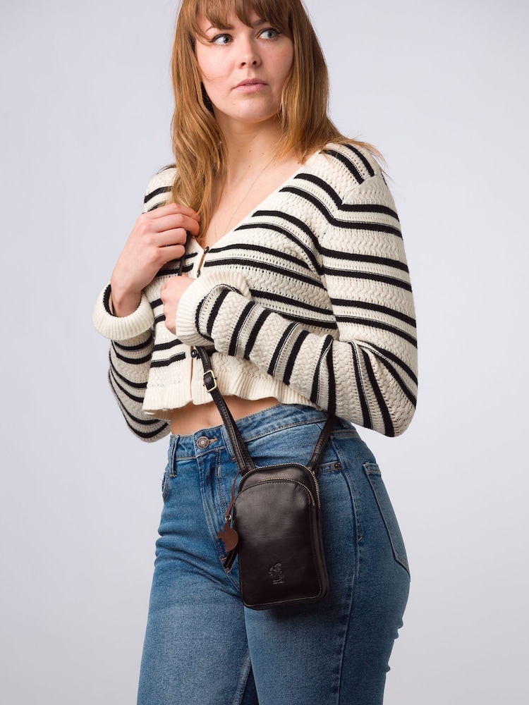 'Leia' Leather Cross-Body Phone Bag - Image 1 of 8