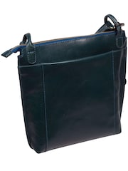 Azul - Bolso bandolera de cuero Rego de Conkca - Imagen 3 de 6