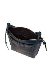 Azul - Bolso bandolera de cuero Rego de Conkca - Imagen 4 de 6