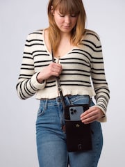 Conkca 'Milly' Leather Cross-Body Phone Black Bag - Image 2 of 6