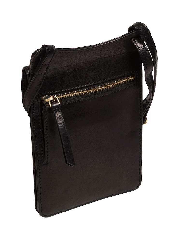 Conkca 'Milly' Leather Cross-Body Phone Black Bag - Image 4 of 6