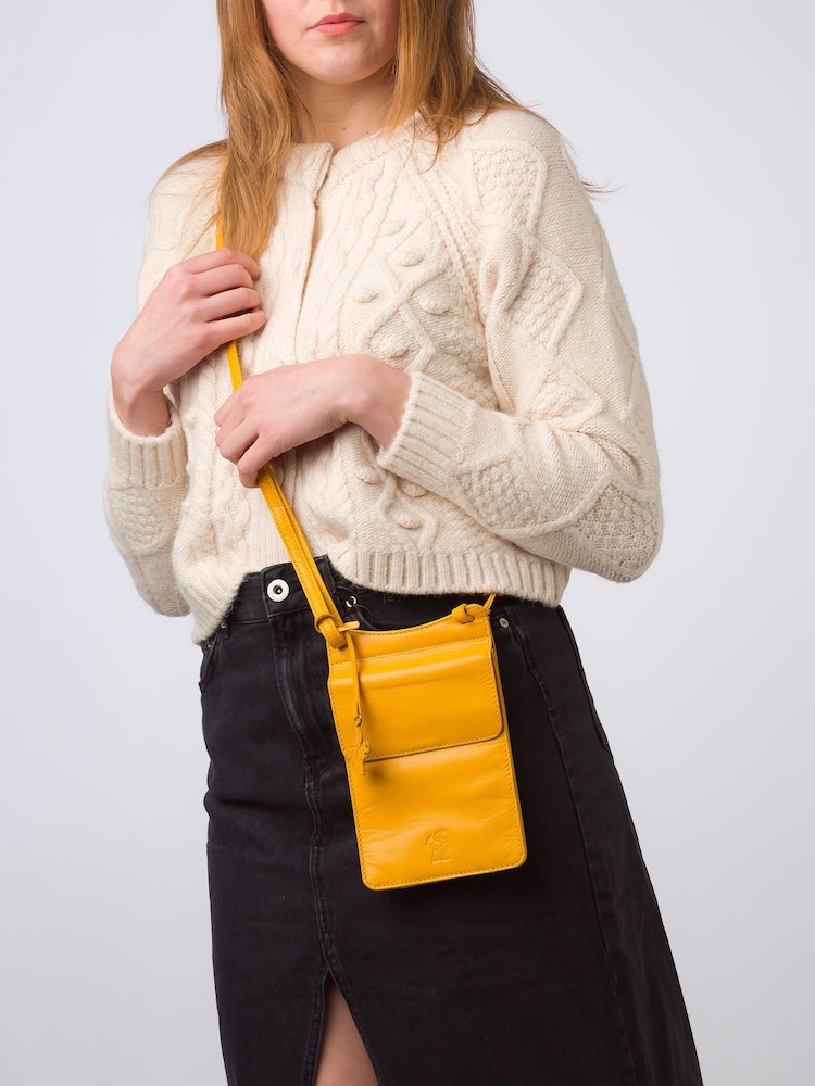 Conkca 'Milly' Leather Cross-Body Phone Black Bag - Image 1 of 6