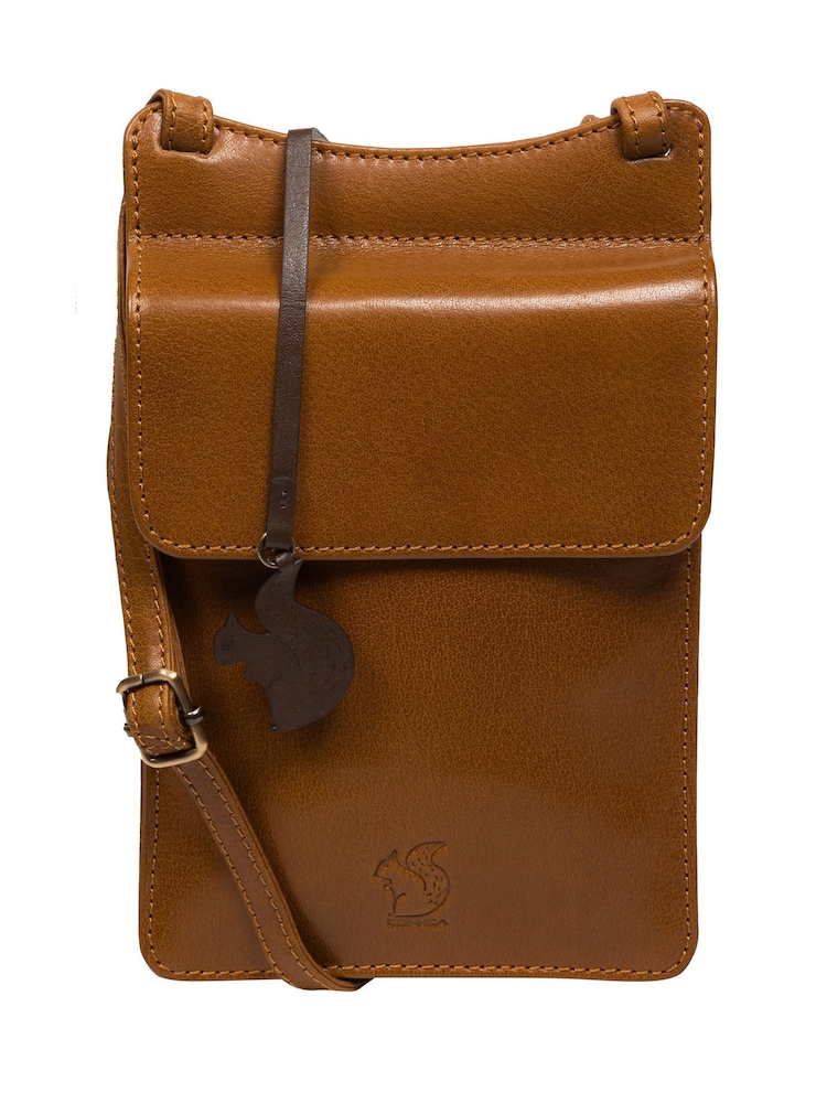 Conkca 'Milly' Leather Cross-Body Phone Black Bag - Image 1 of 6