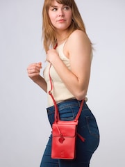 Conkca 'Milly' Leather Cross-Body Phone Black Bag - Image 1 of 5