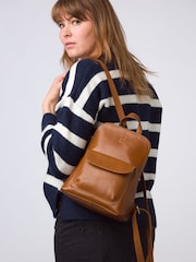 Castanho castanho - Conkcade couro 'Kerrie'Backpack - Imagem 1 de 7