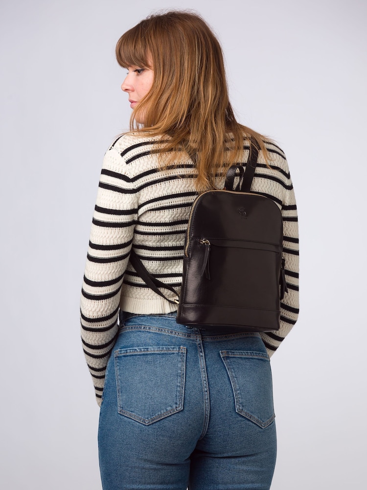 Schwarz - Conkca 'Amora' Lederrucksack - Bild 2 von 7