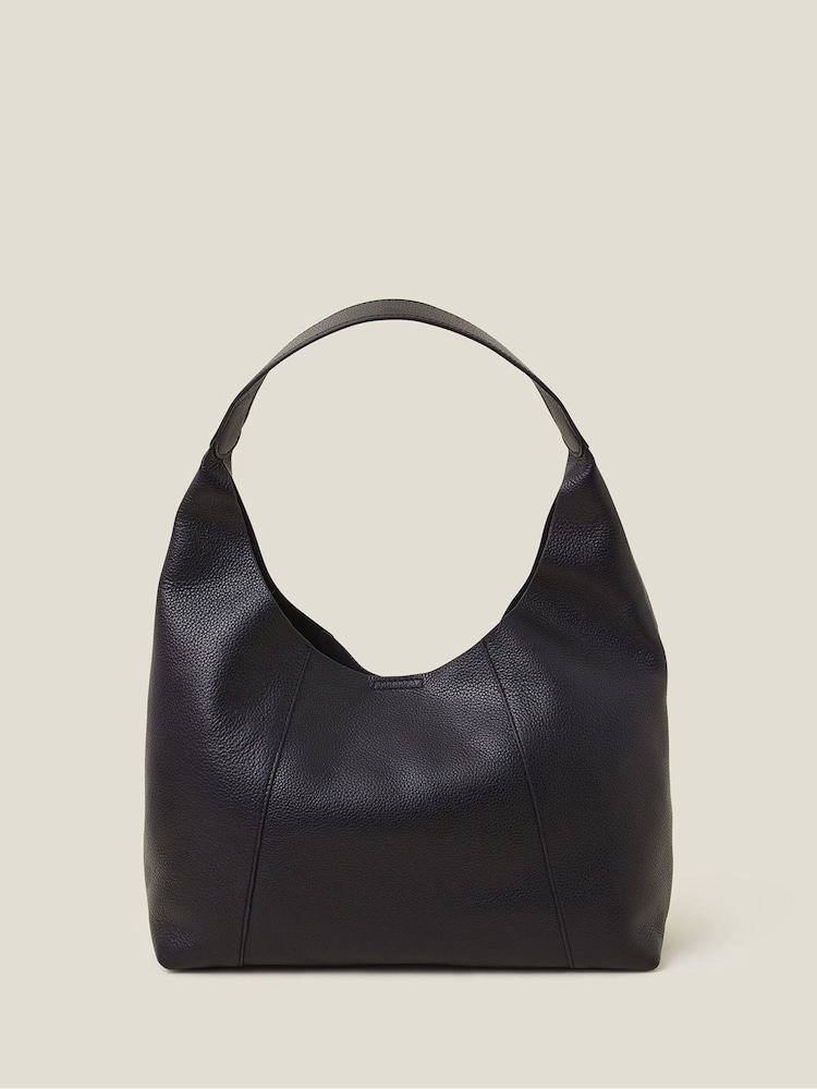 Accessorize Black Leather Scoop Shoulder Bag - Image 1 of 3