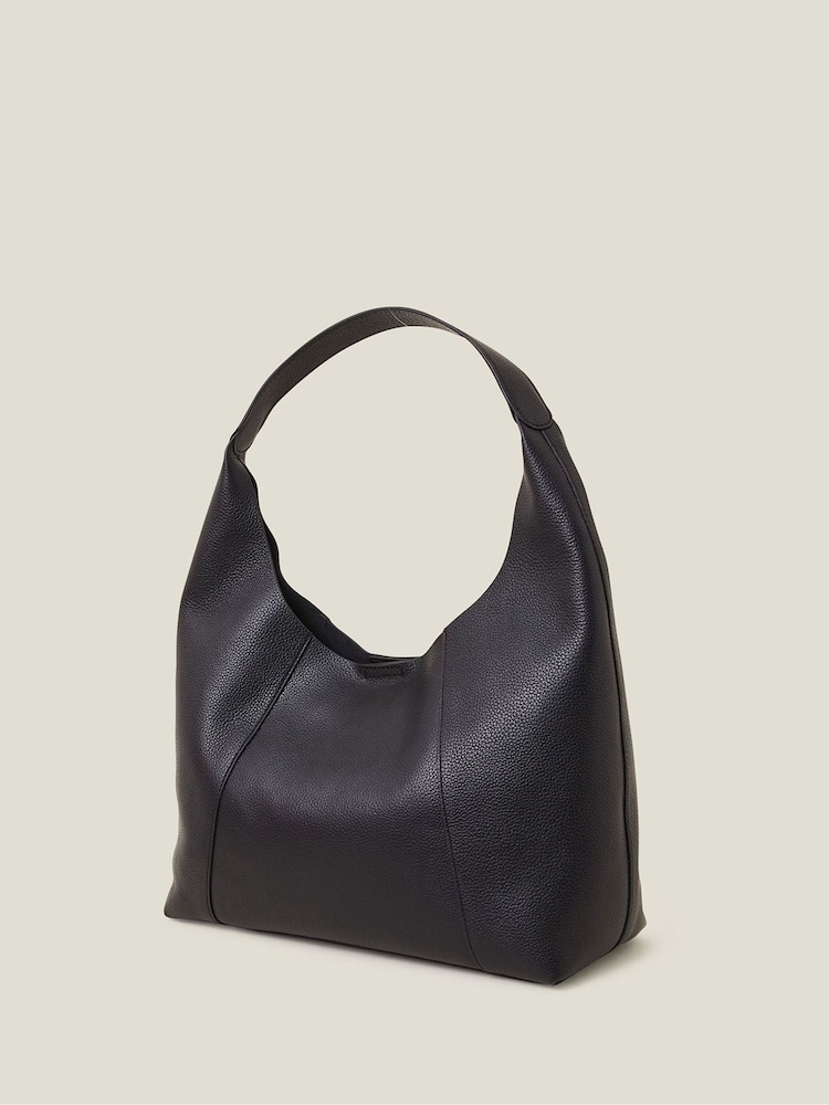 Accessorize Black Leather Scoop Shoulder Bag - Image 2 of 3
