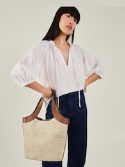 Accessorize Brown Woven Shoulder Bag - Image 1 of 3