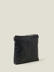 Accessorize Black Leather Large Messenger Bag - Image 3 of 4