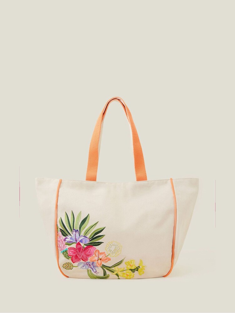Accessorize Natural Embroidered Tote Bag - Image 2 of 3
