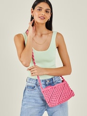 rožnata - Accessorize Macramé čezprsna torba - Slika 1 iz 3