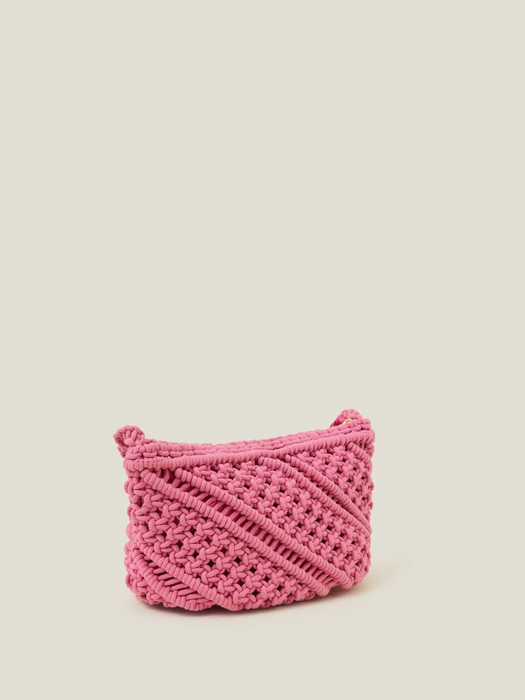 rožnata - Accessorize Macramé čezprsna torba - Slika 3 iz 3