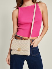 Accessorize Cream Wiggle Stitch Cross-Body Bag - Image 1 of 4