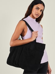 Accessorize Black Large Cord Shopper Bag - Image 1 of 3