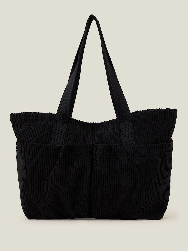 Accessorize Black Large Cord Shopper Bag - Image 2 of 3