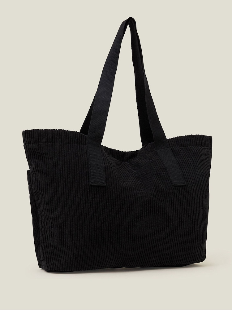 Accessorize Black Large Cord Shopper Bag - Image 3 of 3