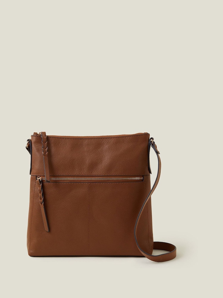 rjava - Accessorize Usnjena velika torba Messenger - Slika 2 iz 3 rjava - Accessorize Usnjena velika torba Messenger - Slika 2 iz 3