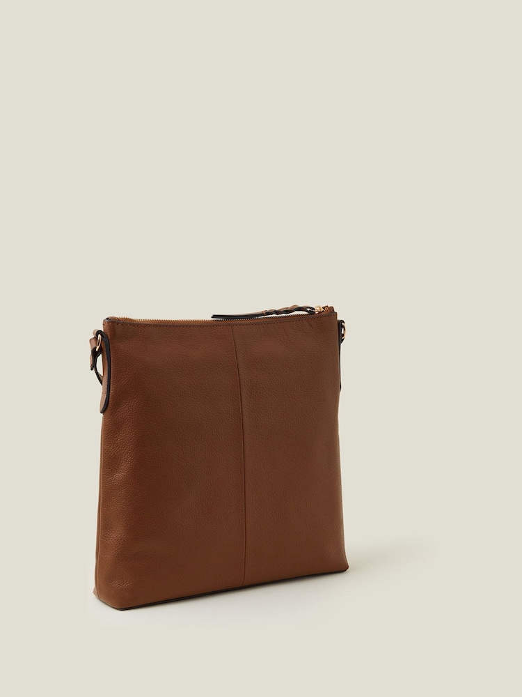 rjava - Accessorize Usnjena velika torba Messenger - Slika 3 iz 3 rjava - Accessorize Usnjena velika torba Messenger - Slika 3 iz 3