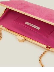 Accessorize Pink Curved Suedette Clip Frame Clutch Bag - Image 4 of 4