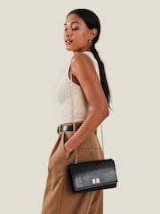 Accessorize Black Chain Twist Lock Shoulder Bag - Image 1 of 3
