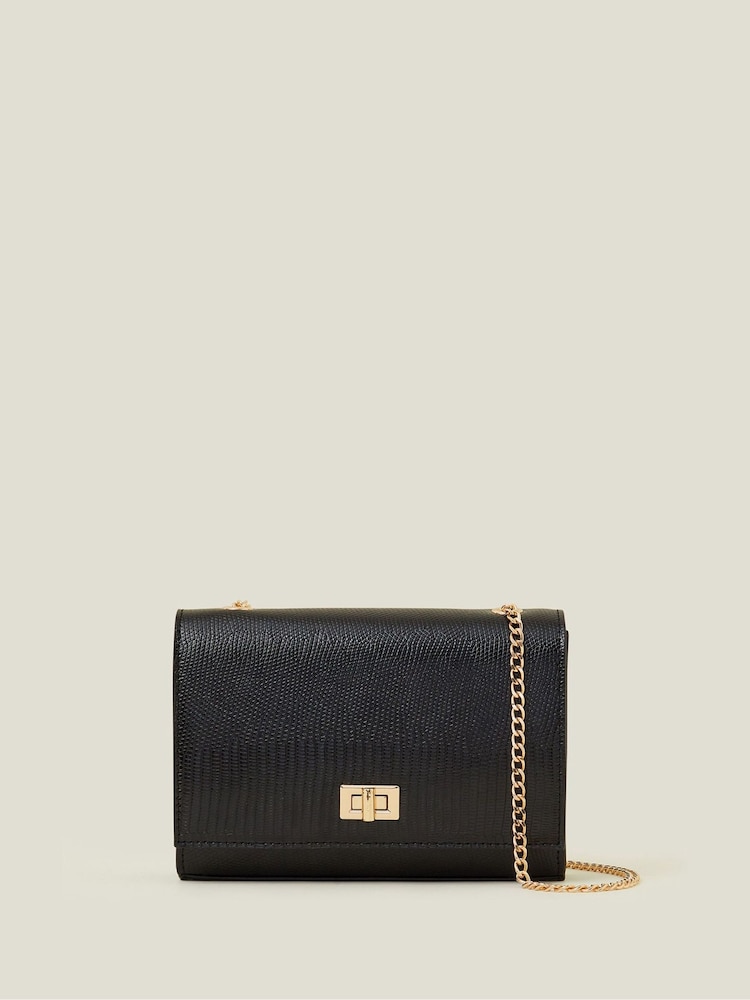Accessorize Black Chain Twist Lock Shoulder Bag - Image 2 of 3