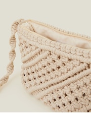 Accessorize Cream Macramé Cross-Body Bag - Image 4 of 4