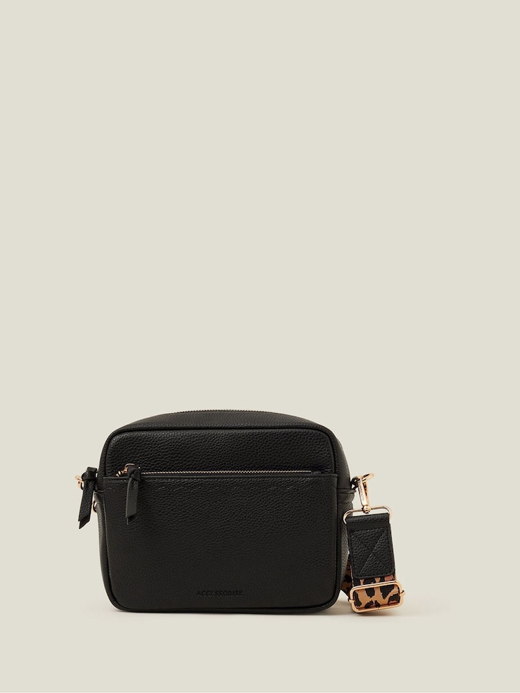 Accessorize Black Camera Bag with Webbing Strap - Image 2 of 3 Accessorize Black Camera Bag with Webbing Strap - Image 2 of 3