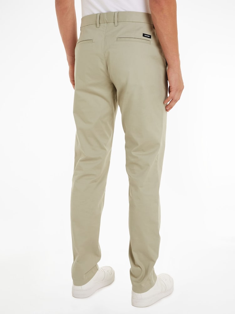 Calvin Klein Brown Slim Fit Twill Chino Trousers - Image 2 of 6 Calvin Klein Brown Slim Fit Twill Chino Trousers - Image 2 of 6