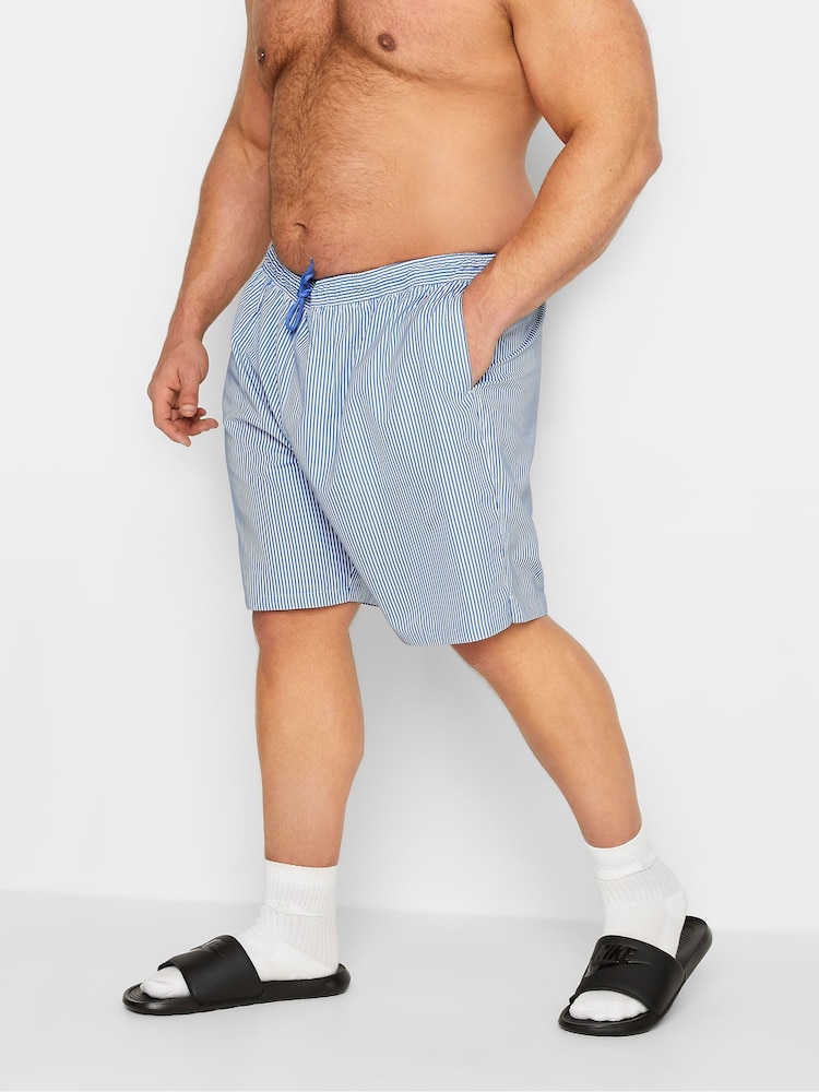 BadRhino Big & Tall Blue Striped Swim Shorts - Image 1 of 4 BadRhino Big & Tall Blue Striped Swim Shorts - Image 1 of 4
