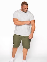 Зеленый - BadRhino Big & Tall шорты чинос с эластичным поясом - Изображение 1 из 3