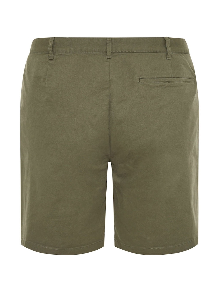 Verde - Pantalones cortos tipo chinos con diseño elástico de BadRhino Big & Tall - Imagen 5 de 5 Verde - Pantalones cortos tipo chinos con diseño elástico de BadRhino Big & Tall - Imagen 5 de 5