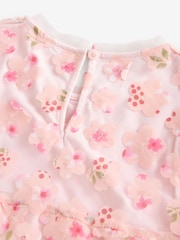 Pink Printed Mesh Flower Party Dress (3-16yrs) - Image 8 of 9