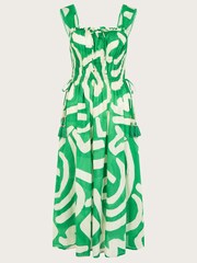 Monsoon Green 100% Cotton Demi Print Sundress - Image 1 of 1