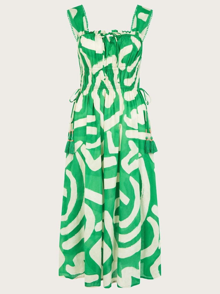 Monsoon Green 100% Cotton Demi Print Sundress - Image 1 of 1 Monsoon Green 100% Cotton Demi Print Sundress - Image 1 of 1