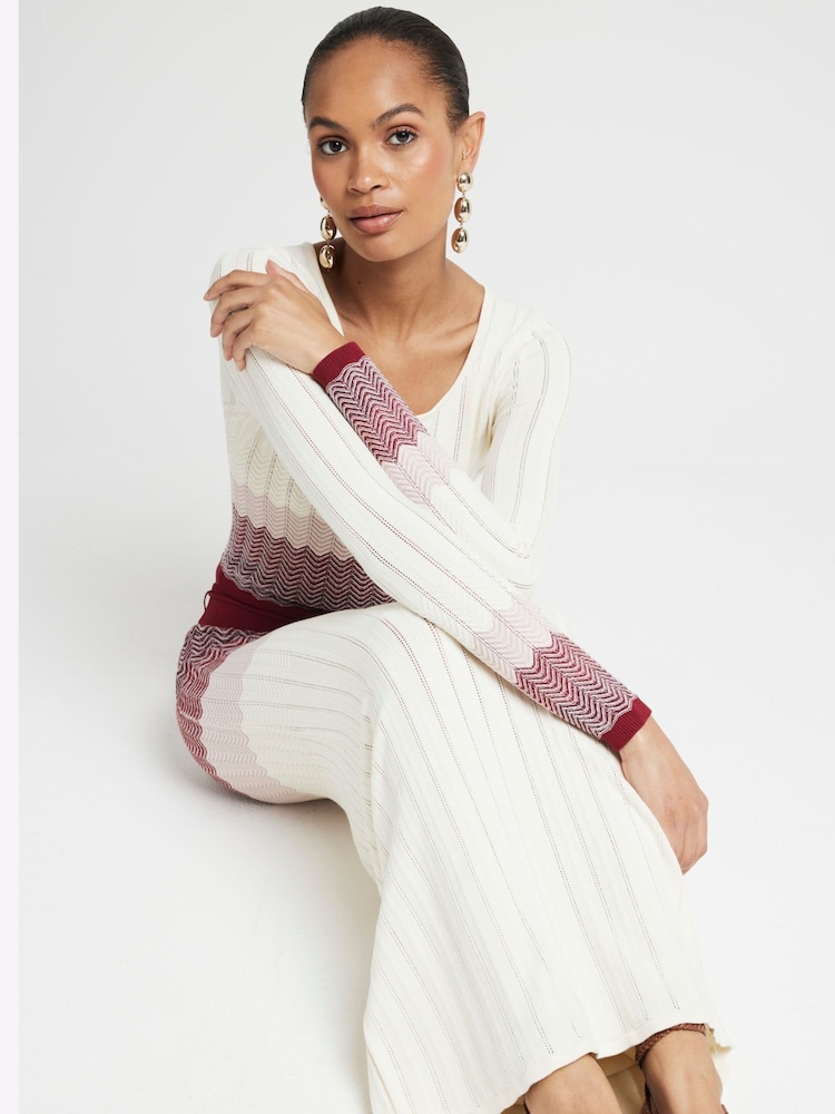 River Island Red Chevron Long Sleeve Top - Image 2 of 4