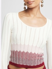 River Island Red Chevron Long Sleeve Top - Image 3 of 4