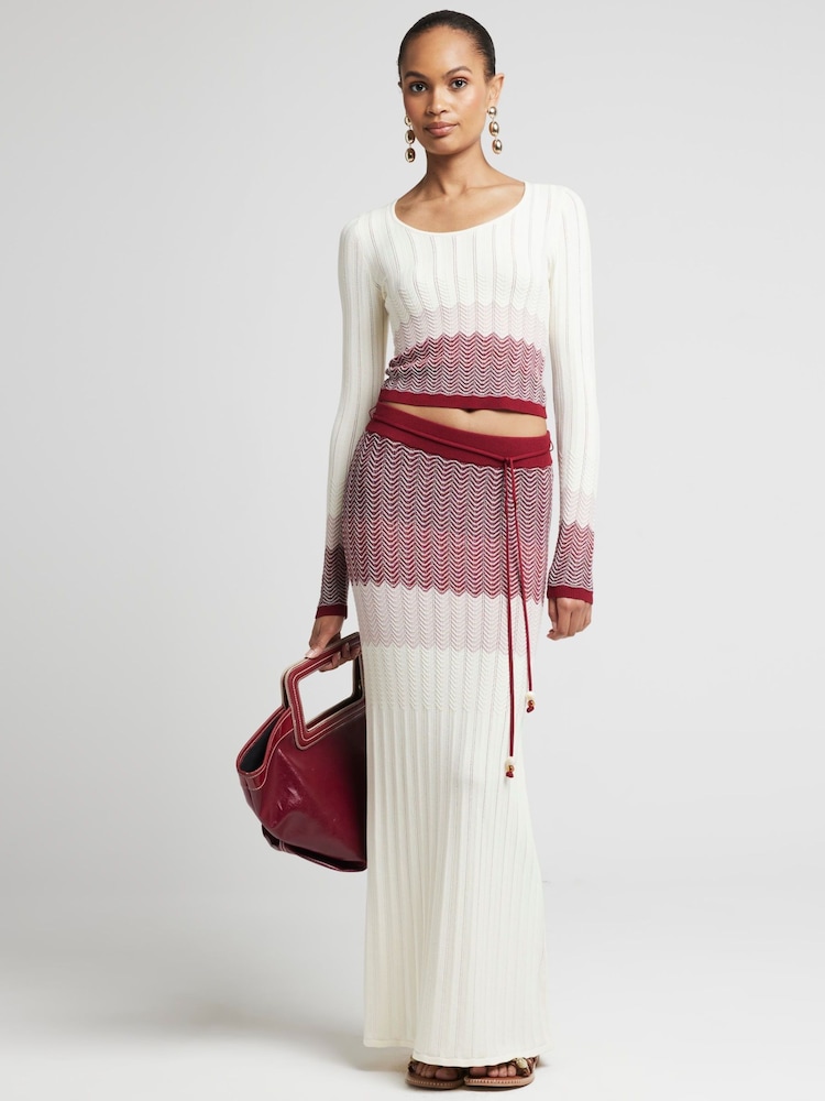 River Island Red Dark Chevron Skirt - Image 1 of 5