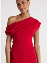 River Island Red Off Shoulder Drape Jumpsuit - Image 3 of 6