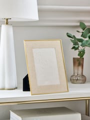 Cream and Gold Linen Mount Photo Frame - Image 1 of 4