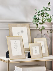 Cream and Gold Linen Mount Photo Frame - Image 2 of 4
