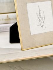 Cream and Gold Linen Mount Photo Frame - Image 3 of 4