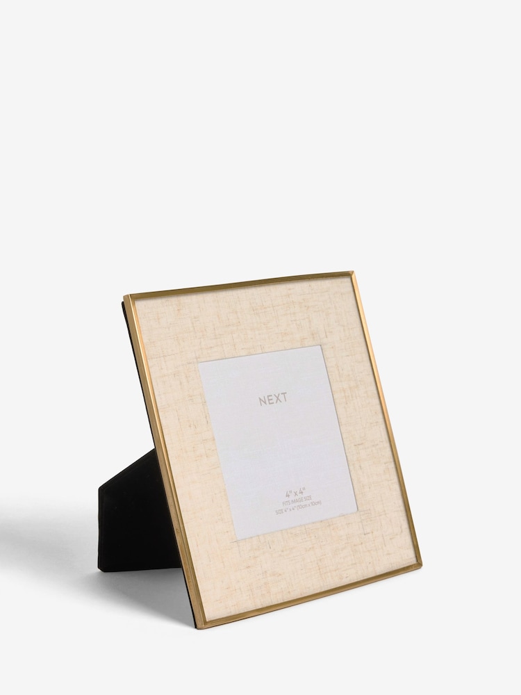 Cream and Gold Linen Mount Photo Frame - Image 4 of 4